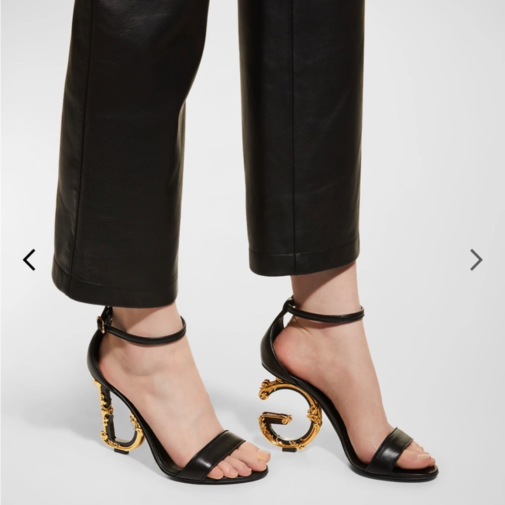 Dolce & Gabbanna 105mm leather barroco heal sandal